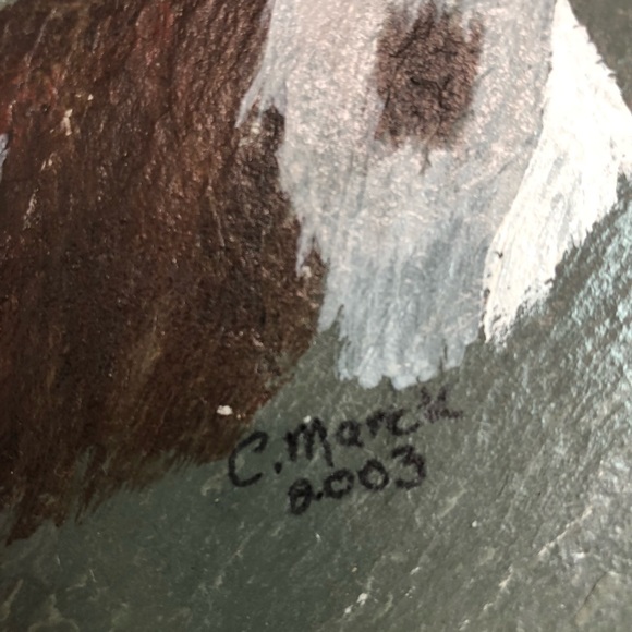 Home Decor Rustic SLATE PAINT HORSE WELCOME DOOR HANGER Hand Painted Stone Art - Picture 3 of 5